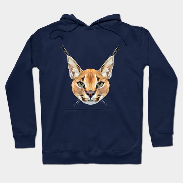 Caracal Low Poly Art Hoodie by TheLowPolyArtist